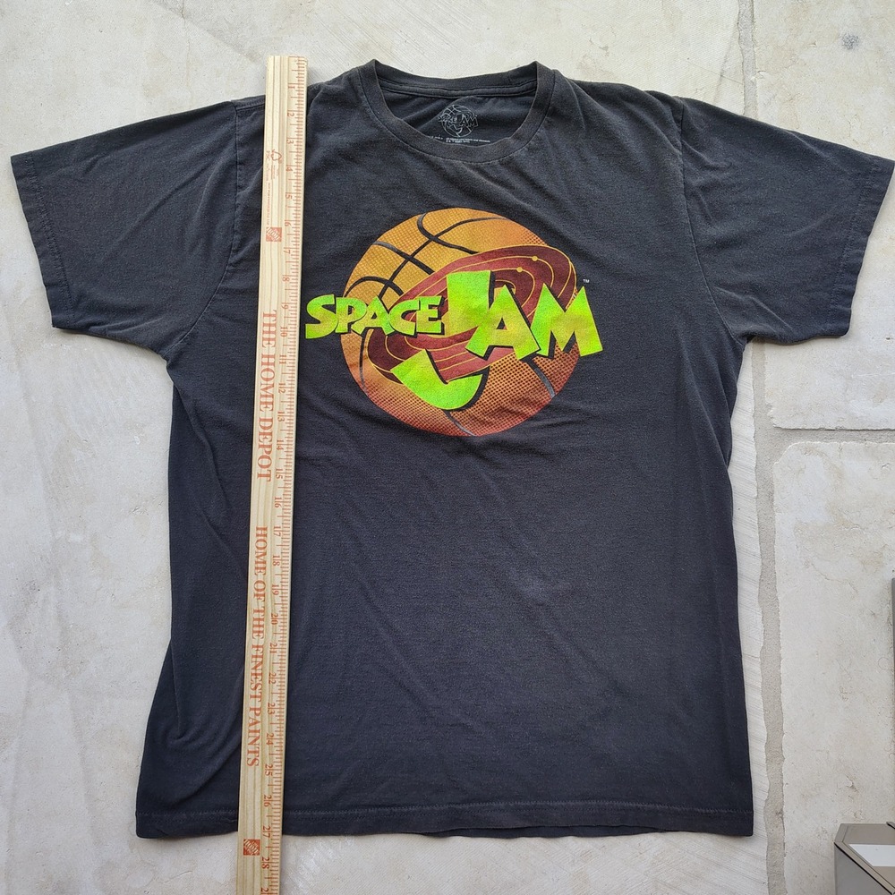 Space Jam Movie Graphic T-Shirt Mens Large Black Looney Tunes 2017 Cotton Tee